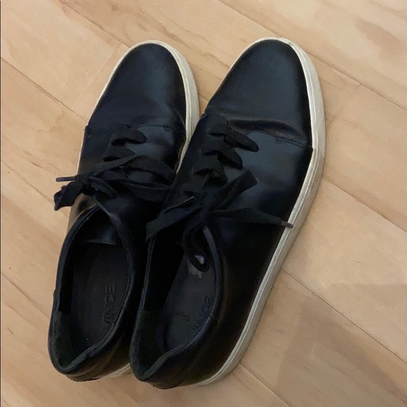 vince black leather sneakers - Picture 2 of 3